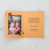 水玉模様ネコリースレッド | Merry Christmas Photo シーズンカード (内部)