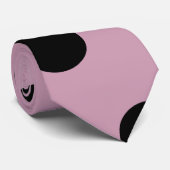 水玉模様ネックタイ（ピンクとブラック） ネクタイ (ロール)