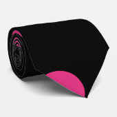 水玉模様ネックタイ（ブラック&ネオンピンク） ネクタイ (ロール)