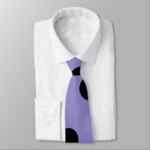 水玉模様ネックタイ（ラベンダーとブラック） ネクタイ (タイ)
