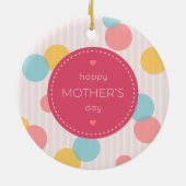水玉模様ハッピーマザーズデイ |オーナメント セラミックオーナメント (裏面)