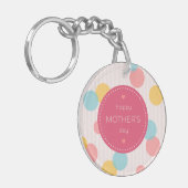 水玉模様ハッピーマザーズデイ |キーチェーン キーホルダー (正面左)