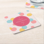 水玉模様ハッピーマザーズデイ |コースター スクエアペーパーコースター (アングル)