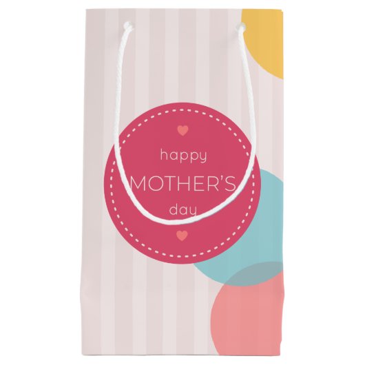 水玉模様ハッピーマザーズデイ |抱き枕 スモールペーパーバッグ (正面)