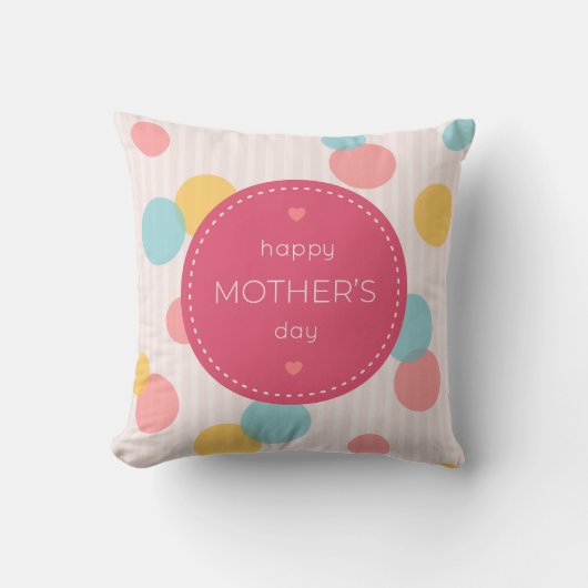 水玉模様ハッピーマザーズデイ |装飾用クッション クッション (正面)