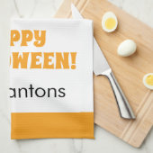 水玉模様ハロウィーン魔女キッチンタオル キッチンタオル (四つ折り)