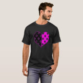 水玉模様ハートの白黒 Tシャツ (正面フル)