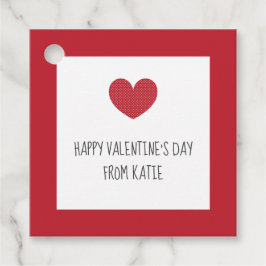 水玉模様ハートギフトラベルfor Valentine's Day フェイバータグ