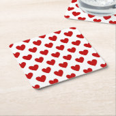 水玉模様ハート スクエアペーパーコースター (アングル)