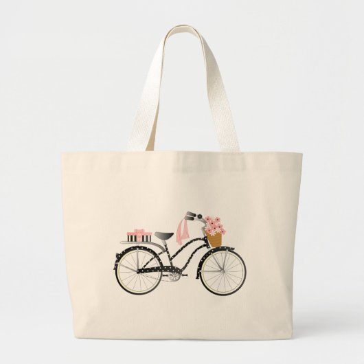 水玉模様バイク ラージトートバッグ (正面)