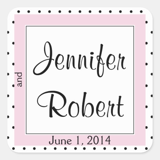 水玉模様バタフライポ結婚ス封筒用シール スクエアシール (正面)