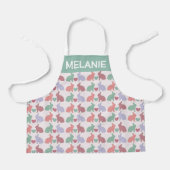 水玉模様バニーズパターパーソナライズされたン エプロン (正面)
