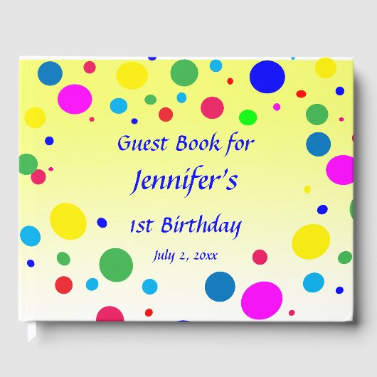水玉模様バブルバルーンバースデーパーティーゲストブック ゲストブック (正面)