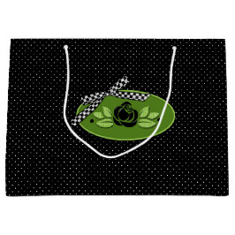 水玉模様バラブラック – ラージ抱き枕 ラージペーパーバッグ