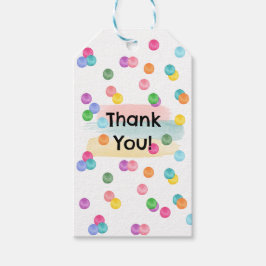 水玉模様バースデーパーティー招待状 ギフトタグ