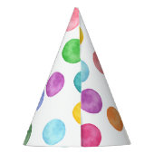 水玉模様バースデーパーティー招待状 パーティーハット (裏面)