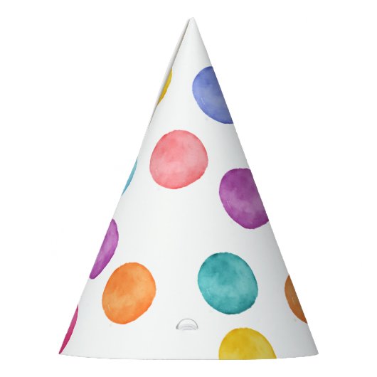 水玉模様バースデーパーティー招待状 パーティーハット (左)