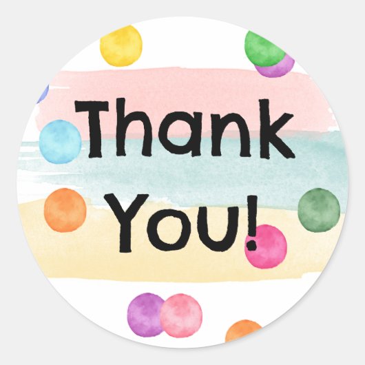 水玉模様バースデーパーティー招待状 ラウンドシール (正面)