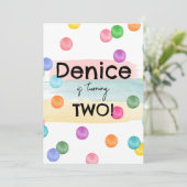 水玉模様バースデーパーティー招待状 招待状 (スタンド正面)