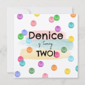 水玉模様バースデーパーティー招待状 招待状 (正面)