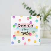 水玉模様バースデーパーティー招待状 招待状 (スタンド正面)