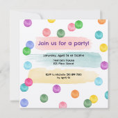 水玉模様バースデーパーティー招待状 招待状 (裏面)