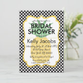 水玉模様パイナップルブライダルシャワー招待 招待状 (スタンド正面)