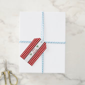 水玉模様パターンとのメリークリスマス ギフトタグ (より糸つき)