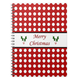 水玉模様パターンとのメリークリスマス ノートブック