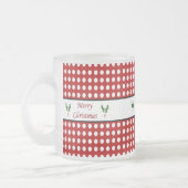 水玉模様パターンとのメリークリスマス フロストグラスマグカップ (左)