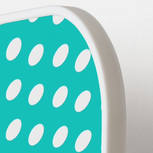 水玉模様パターンアクア名のデジタル ピックルボールラケット (左詳細)