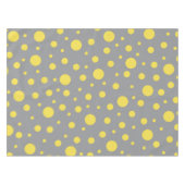 水玉模様パターンイエローグレー テーブルクロス (正面(横))