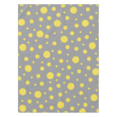 水玉模様パターンイエローグレー テーブルクロス (正面)