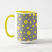 水玉模様パターンイエローグレー マグカップ (左)