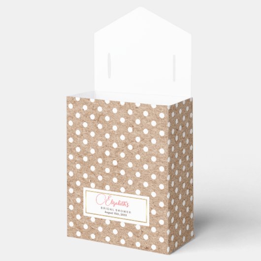 水玉模様パターンクラフトブライダルシャワー優先ボックス フェイバーボックス (オープン)