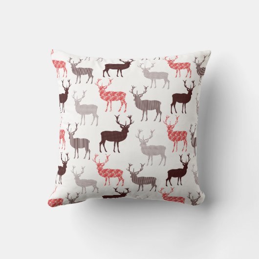 水玉模様パターンシカの雄鹿またはトナカイのクリスマス クッション (裏面)