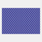 水玉模様パターンセット3ブルーブルゴーニュグレー ラッピングペーパーシート (正面)