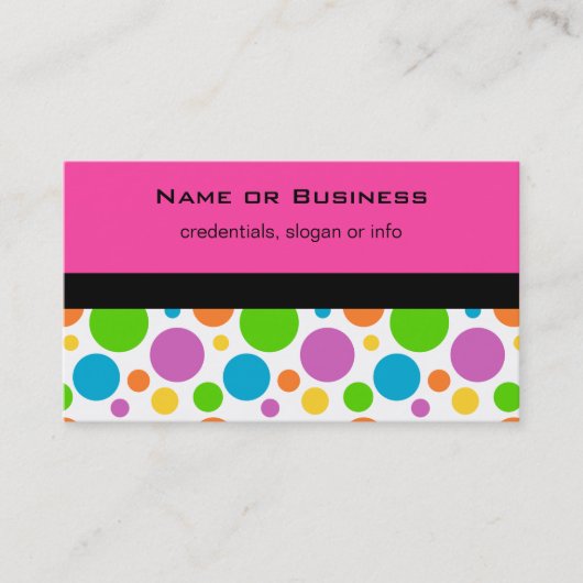 水玉模様パターントレンディー 名刺 (正面)