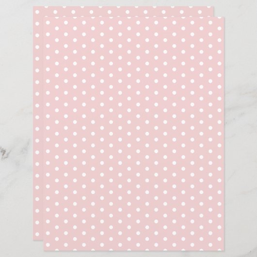 水玉模様パターンパステルピンクスクラップブック紙 (正面/裏面)