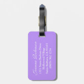 水玉模様パターン名：紫のラゲッジタグ ラゲッジタグ (裏面縦)