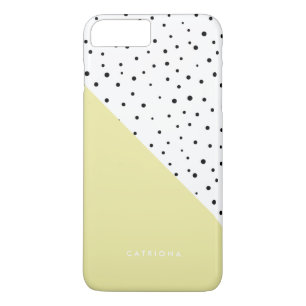 水玉模様パターン黄色パーソナライズされた収縮 iPhone 8 PLUS/7 PLUSケース