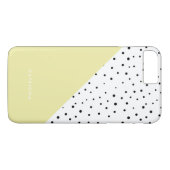 水玉模様パターン黄色パーソナライズされた収縮 Case-Mate iPhoneケース (裏面(横))