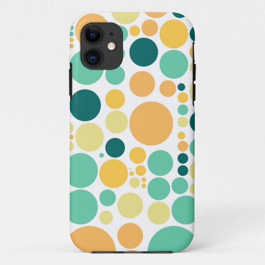 水玉模様パターン |アクアイエローオレンジ Case-Mate iPhoneケース (裏面)