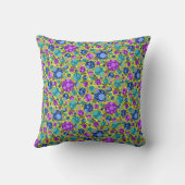 水玉模様パターン(ピンクブルーティール（緑がかった色）) - クッション (裏面)