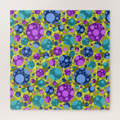 水玉模様パターン(ピンクブルーティール（緑がかった色）) - ジグソーパズル (横)