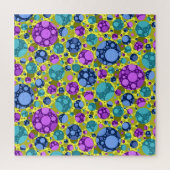 水玉模様パターン(ピンクブルーティール（緑がかった色）) - ジグソーパズル (縦)