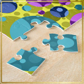 水玉模様パターン(ピンクブルーティール（緑がかった色）) - ジグソーパズル