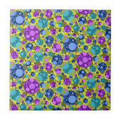 水玉模様パターン(ピンクブルーティール（緑がかった色）) - タイル (正面)