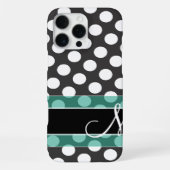 水玉模様パターン（モノグラム） iPhoneケース (裏面)