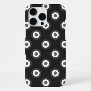 水玉模様パターン – 白黒グレー iPhone 16 PRO MAXケース